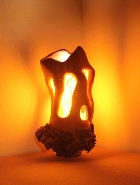 lamp on organic cork Malaga ocher red