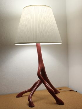 lamp on heart red of malaga with lampshade white