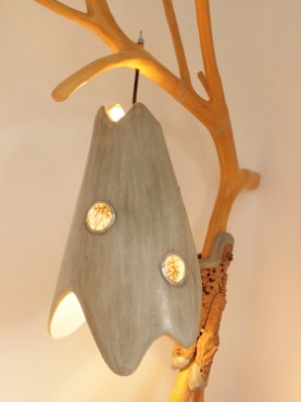 zoom lamp dahu yellow JCL ocher tree olive shade ocher with stained glass