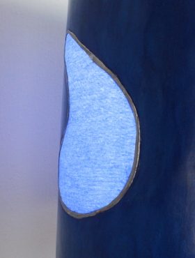 zoom candeeiro Alien azul ftalocianina com abajur cilindro