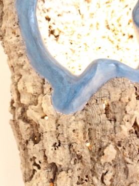 Zoom2 lamp Totem cork trunk green oxide and blue