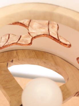 intérieur lampe Mars ocre orange 960 avec abat jour conique vitraux tadelakt