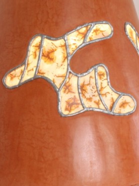 zoom1 lamp Mars orange ocher 960 with conical lampshade tadelakt stained glass