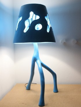 lampe ocean bleu grec abat jour conique tadelakt vitraux