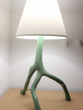 lampe oxalis stuc chaux oxide de chrome vert et ombre olivier