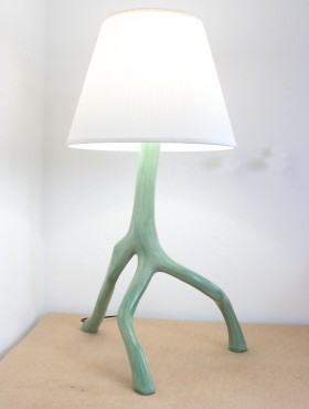 lampe oxalis stuc chaux oxide de chrome vert et ombre olivier
