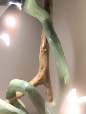 lamp ramus olive branch stucco lime oxide chrome green and shadow olive 3 light spots stucco lime ochre red malaga pearly