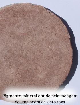 amostra estuque de cal pigmento laca vegetal caseiro